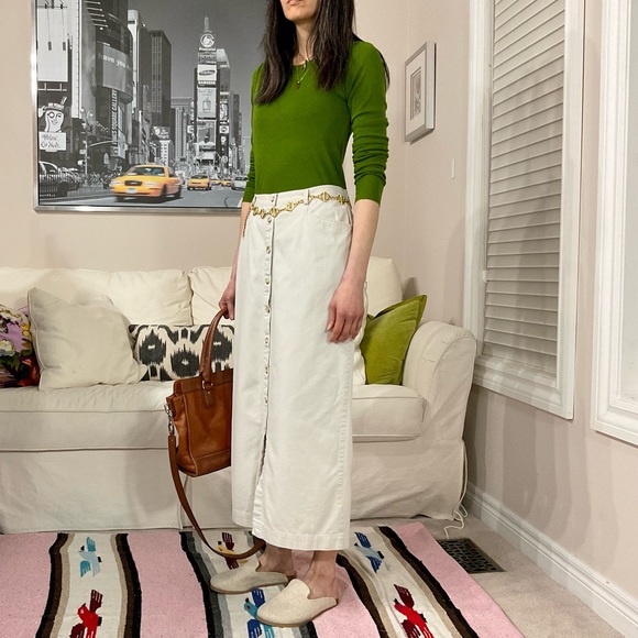 GAP beige khaki button down maxi skirt - Picture 3 of 13